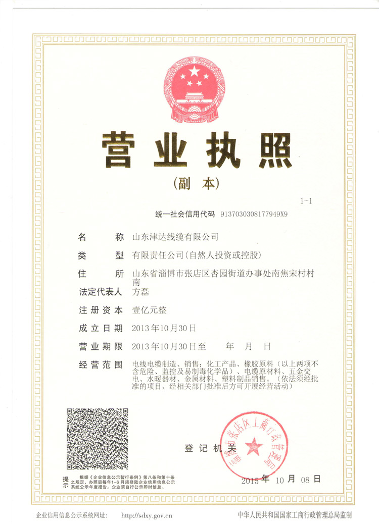 山東津達(dá)線纜集團(tuán)有限公司